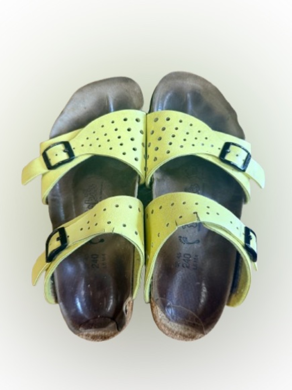 Birki’s by Birkenstock Yellow Slide Sandals EU 37 US 6-6.5 Regular AS IS Repair